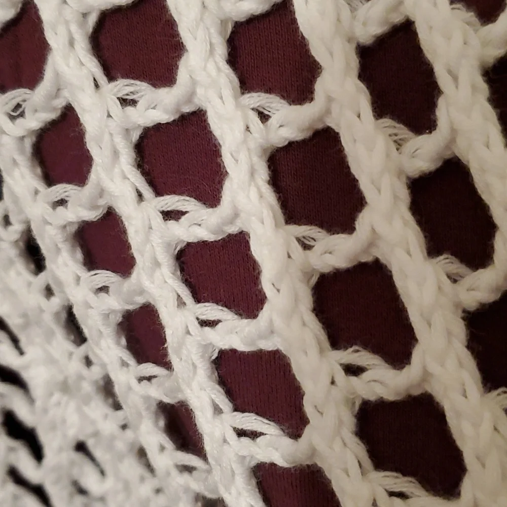 NWT White SZ Small Crocheted Sweater by BiBi - Picture 2 of 9